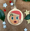 Frank Sidebottom - Character Wooden Bauble Hand Painted with Gold Leaf Paint - RWHO