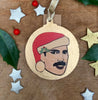 Freddie - Character Wooden Bauble Hand Painted with Gold Leaf Paint - RWHO