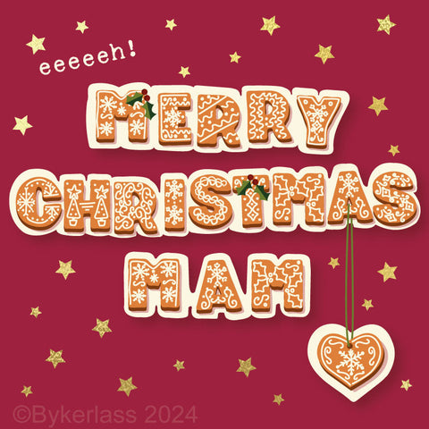 Merry Christmas Mam - Gold Foiled Christmas Card --- GBC10