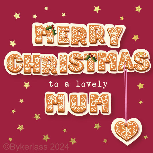 Merry Christmas To A Lovely Mum - Gold Foiled Christmas Card by Wotmalike