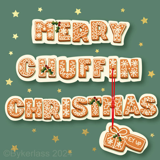 Merry Chuffin Christmas - Gold Foiled Christmas Card --- GBC31