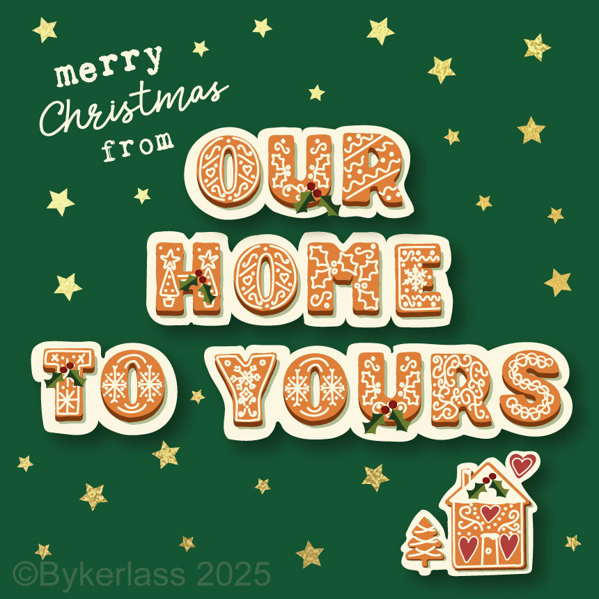 Merry Christmas From Our Home to Yours - Gold Foiled Christmas Card --- GBC41