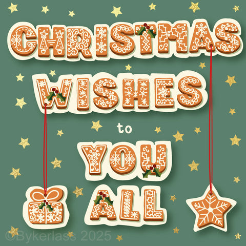 Christmas Wishes to you all  - Gold Foiled Christmas Card --- GBC43