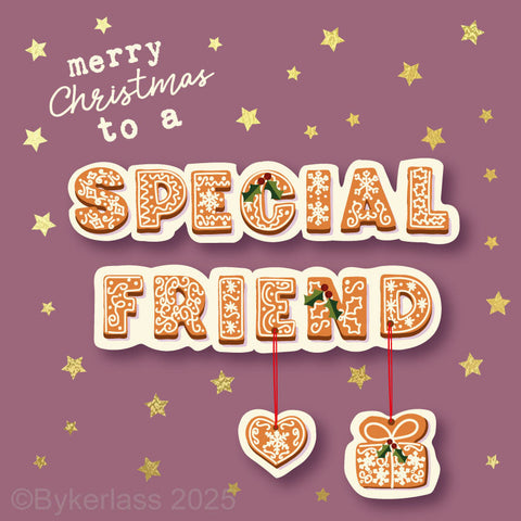 Merry Christmas to a Special Friend  - Gold Foiled Christmas Card --- GBC44