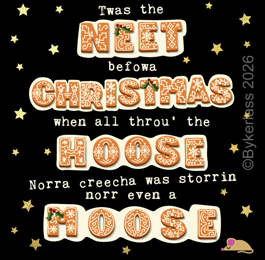 Twas the Night Before Christmas - Gold Foiled Geordie Christmas Card --- GBC47