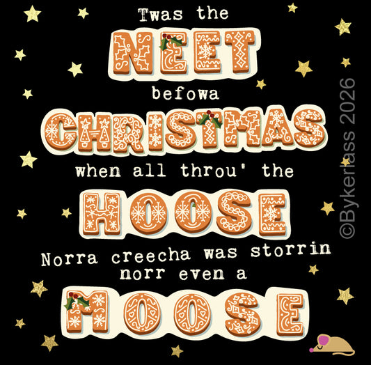Twas the Night Before Christmas - Gold Foiled Geordie Christmas Card --- GBC47