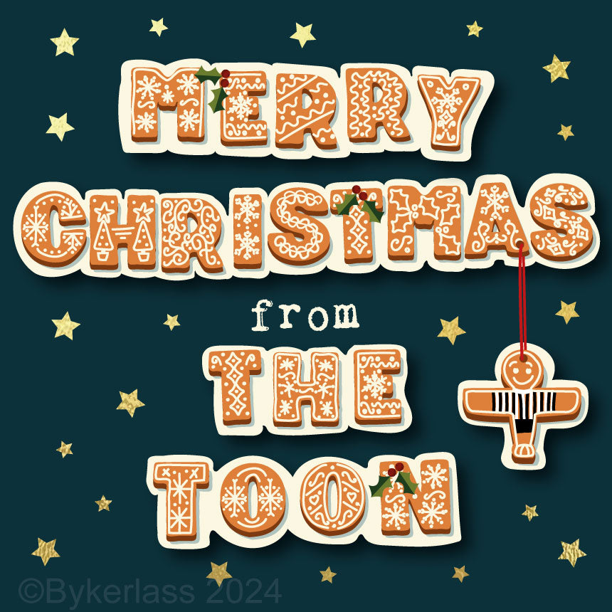 Merry Christmas From The Toon - Gold Foiled Christmas Card by wotmalike