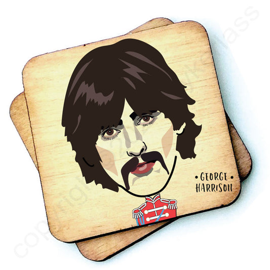 George Harrison- Sgt Peppers Character Wooden Coaster - RWC1