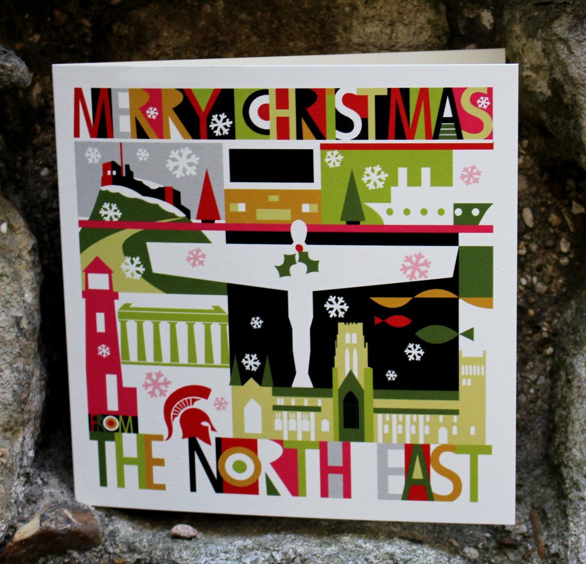Large City Scape From The North East Christmas Card