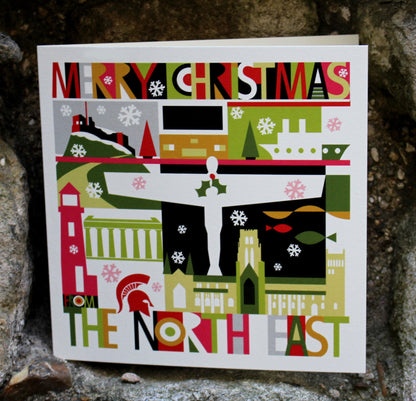 Large City Scape From The North East Christmas Card