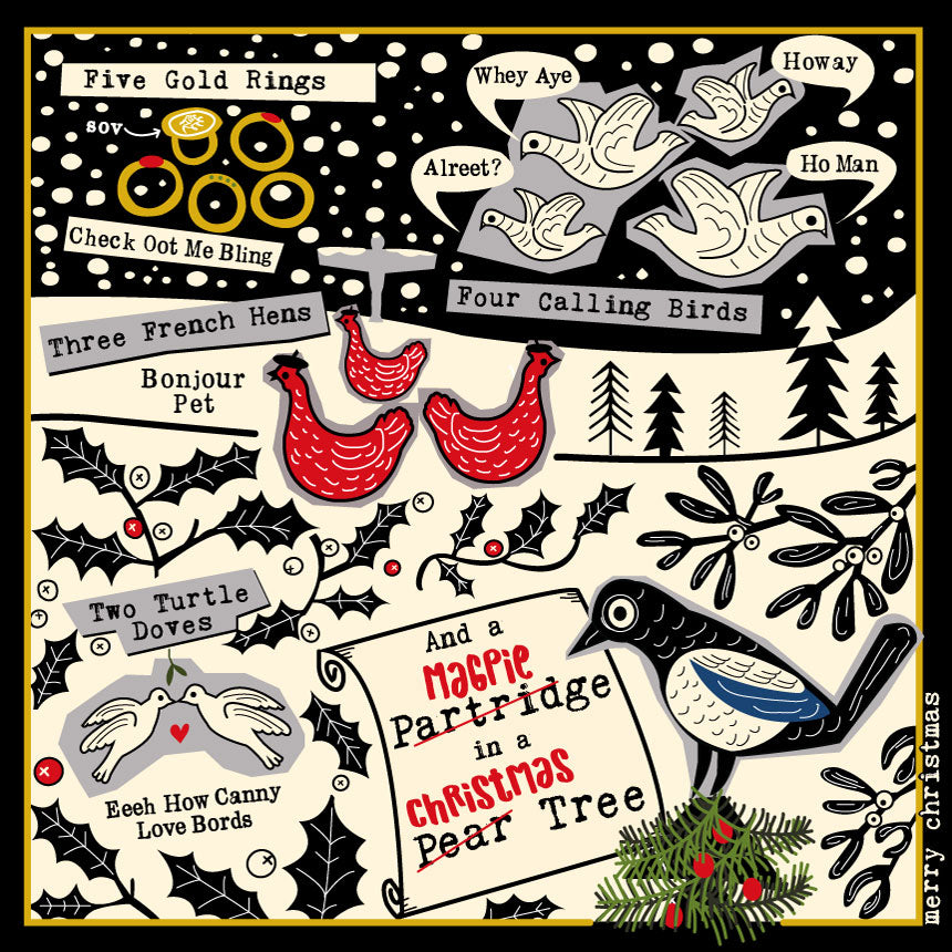 Five Days of Geordie Christmas Geordie Card