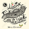 Newcastle Line Illustration Christmas Card  By wotmalike
