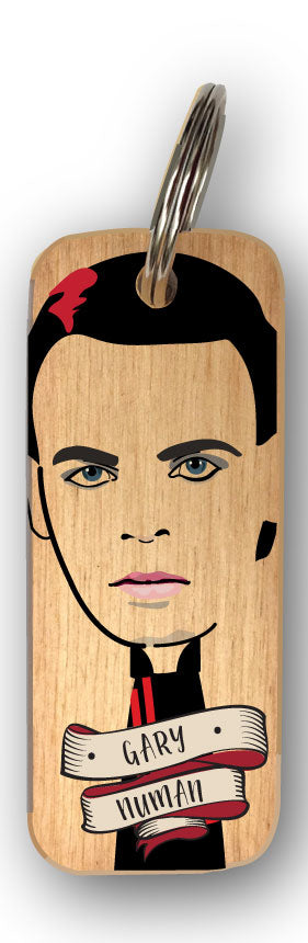 Gary Numan Character Wooden Keyring - RWKR1