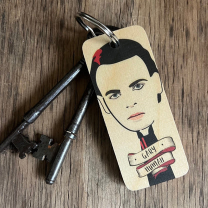 Gary Numan Character Wooden Keyring - RWKR1
