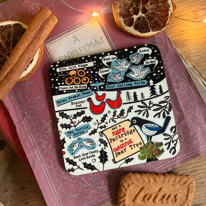 Geordie Five Days of Christmas Cork Backed Coaster -  GXCBC1
