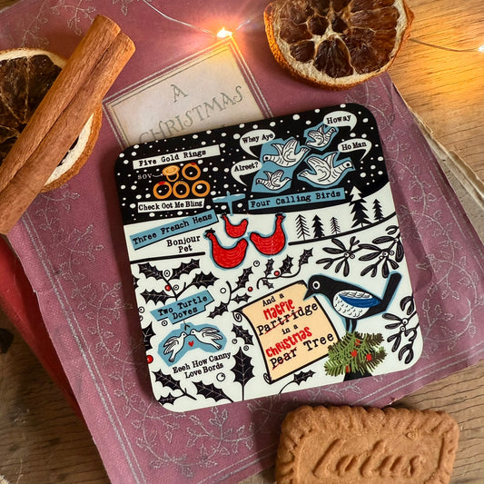 Geordie Five Days of Christmas Cork Backed Coaster -  GXCBC1