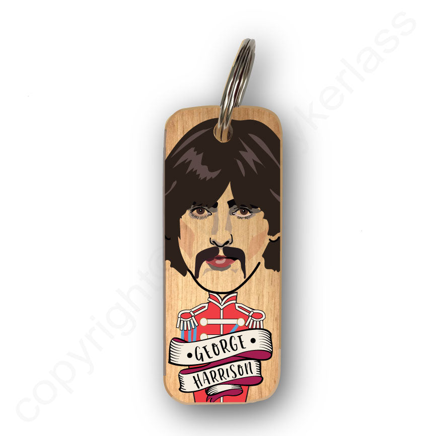 George Harrison - Sgt Pepper's Character Wooden Keyring - RWKR1