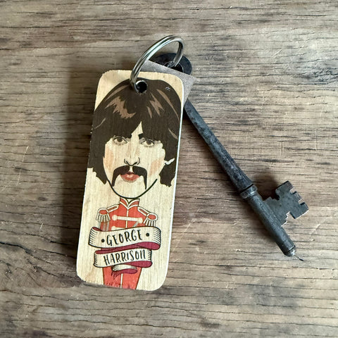 George Harrison - Sgt Pepper's Character Wooden Keyring - RWKR1