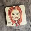 Ginger Spice Character Wooden Coaster by Wotmalike