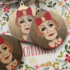 Grayson Perry - Character Wooden Bauble Hand Painted with Gold Leaf Paint - RWHO