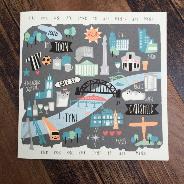 Geordie cards, birthdays, weddings, greetings cards designed and made by Geordie girl Jo Burrows Bykerlass