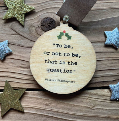 Hamlet - Character Wooden Bauble Hand Painted with Gold Leaf Paint - RWHO