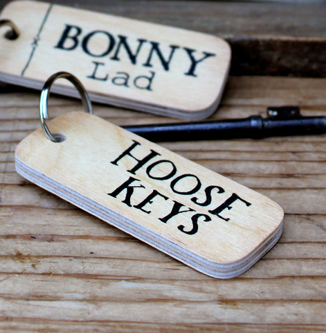 Hoose Keys Geordie Wooden Keyrings - RWKR1
