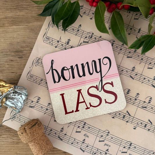 Bonny Lass Cork Backed Coaster