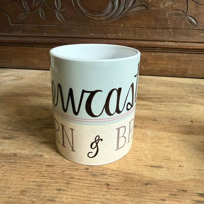 Newcastle Born and Bred Mug Teal Blue - Mug Sample