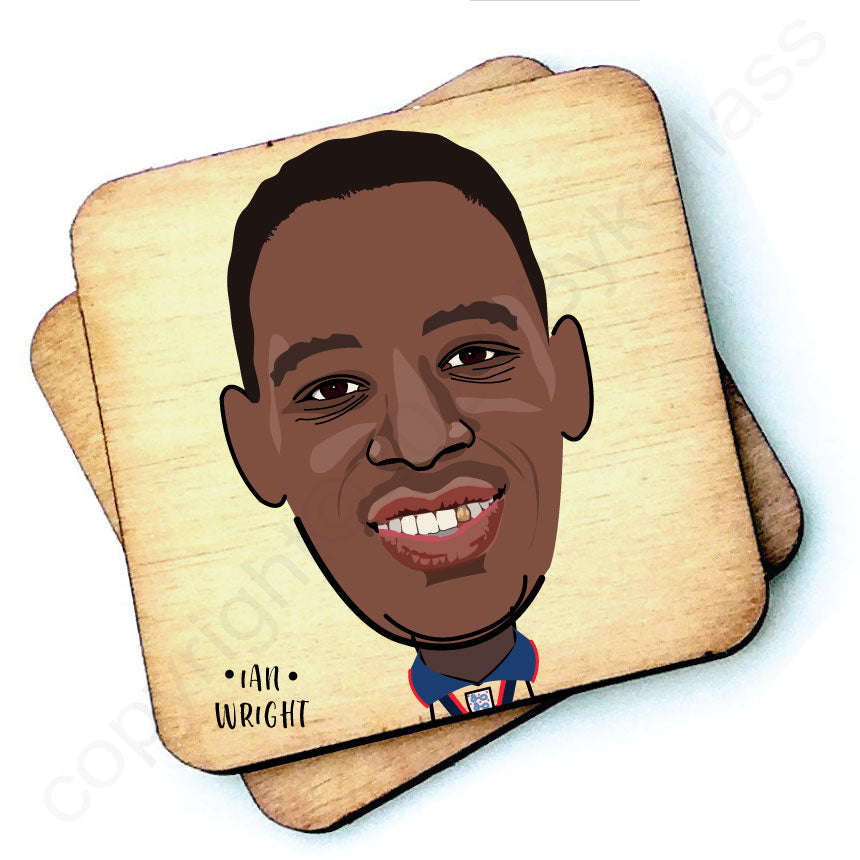 Ian Wright Character Wooden Coaster  by wotmalike