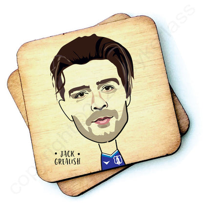 Jack Grealish in Everton Strip Character Wooden Coaster - RWC1