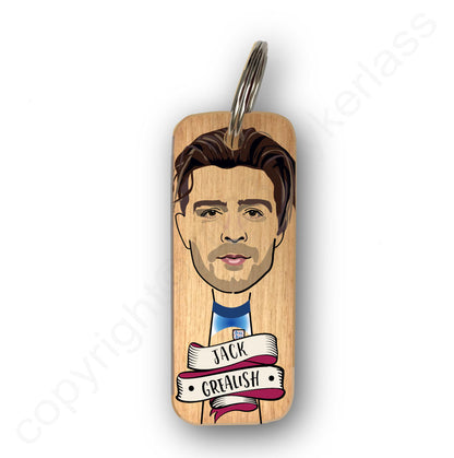 Jack Grealish Character Wooden Keyring - RWKR1