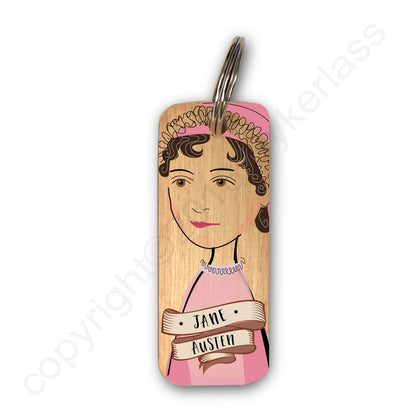 Jane Austen Character Wooden Keyring - RWKR1