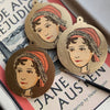 Jane Austen - Character Wooden Bauble Hand Painted with Gold Leaf Paint - RWHO