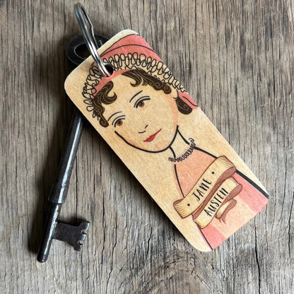 Jane Austen Character Wooden Keyring - RWKR1