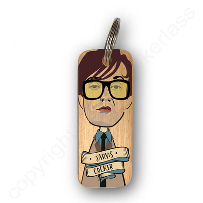 Jarvis Cocker Character Wooden Keyring - RWKR1