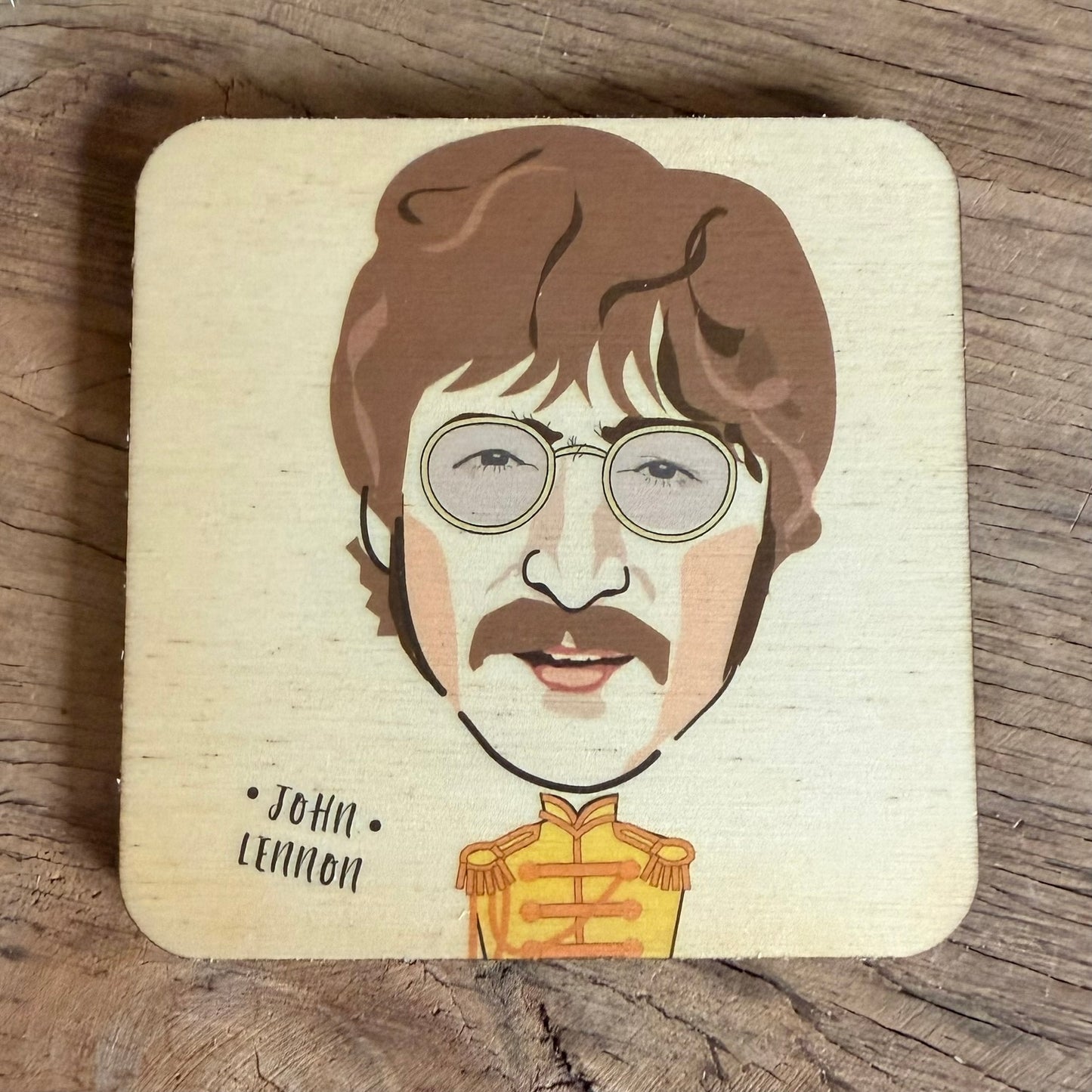 John Lennon - Sgt Peppers - Character Wooden Coaster - RWC1
