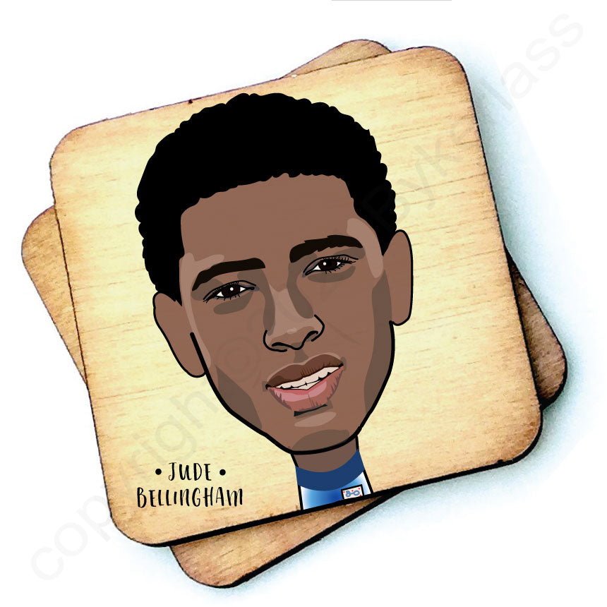 Jude Bellingham Character Wooden Coaster  by wotmalike