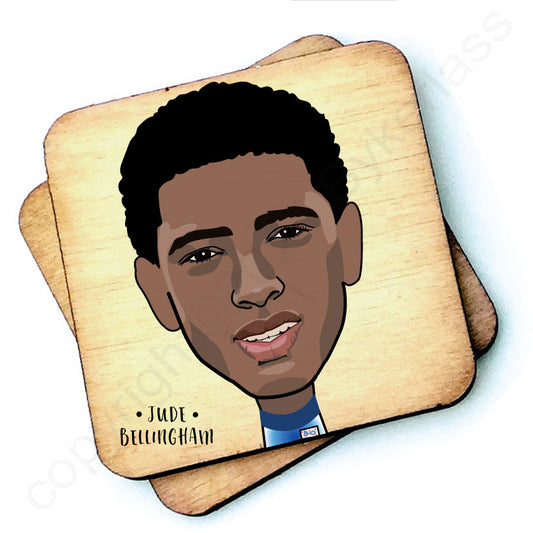 Jude Bellingham Character Wooden Coaster  by wotmalike