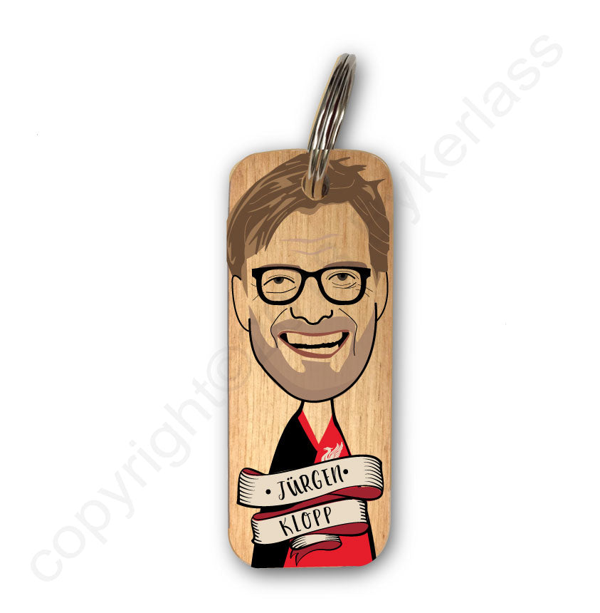 Jurgen Klopp Character Wooden Keyring - RWKR1