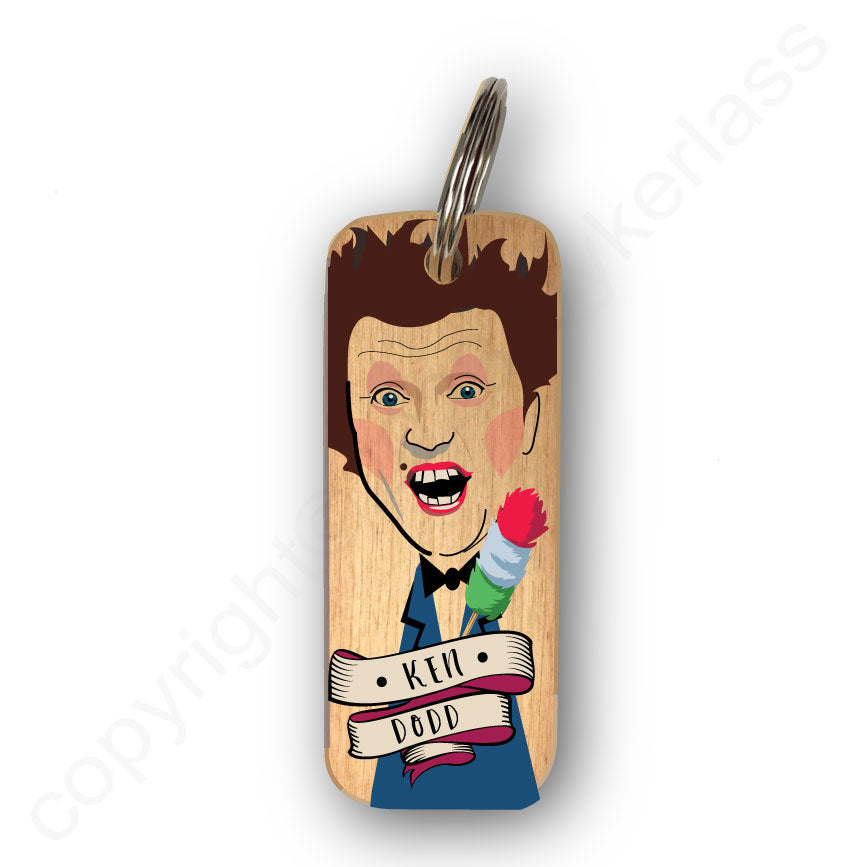 Ken Dodd Character Wooden Keyring - RWKR1