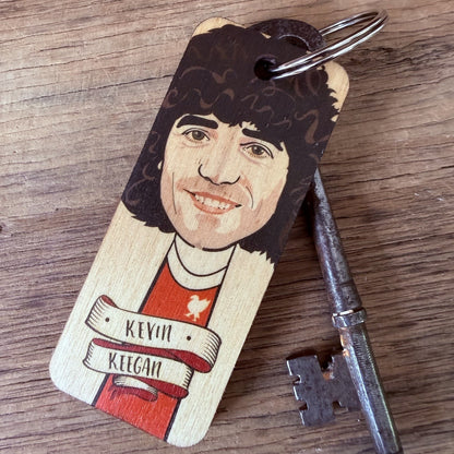 Kevin Keegan LIVERPOOL Character Wooden Keyring by wotmalike