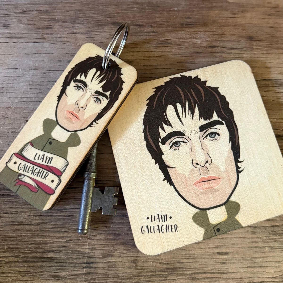 Liam Gallagher NEW DESIGN Character Wooden Coaster - RWC1