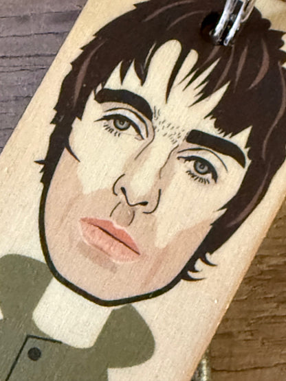 Liam Gallagher NEW DESIGN Character Wooden Keyring - RWKR1