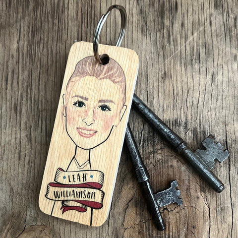 Leah Williamson Character Wooden Keyring - RWKR1