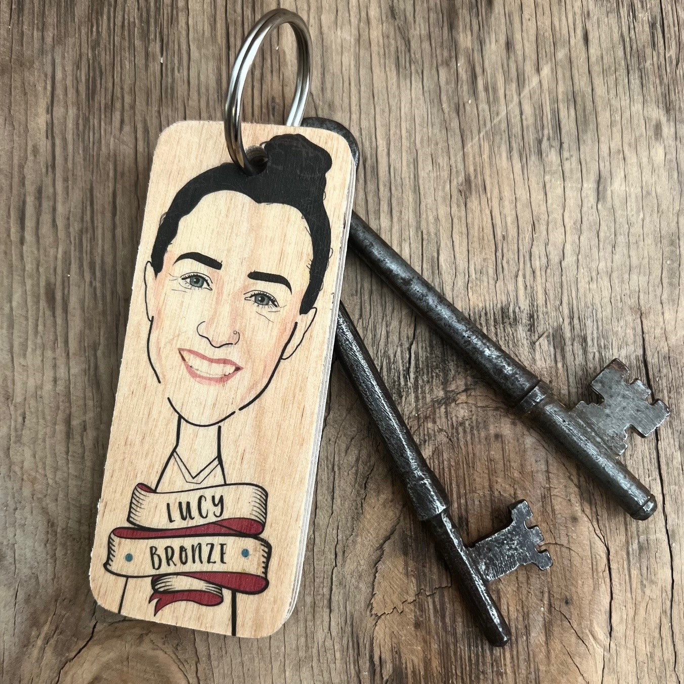 Lucy Bronze Character Wooden Keyring - RWKR1