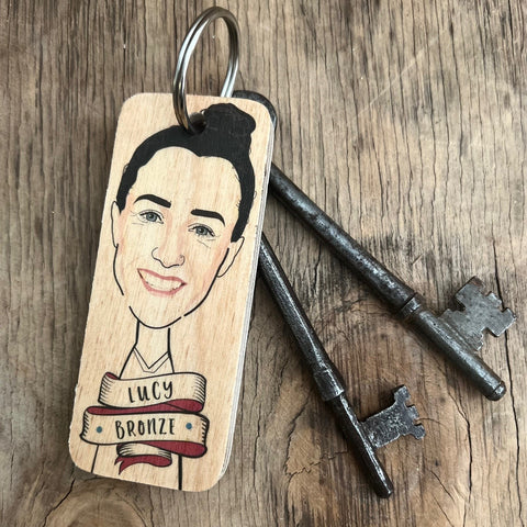 Lucy Bronze Character Wooden Keyring - RWKR1