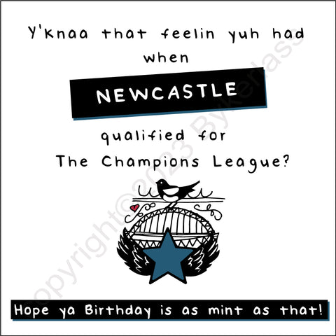 Newcastle Champions League Geordie Card - (MBF8)