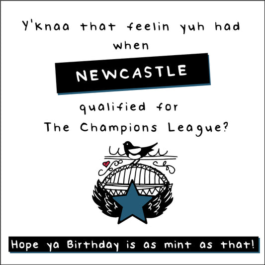 Newcastle Champions League Geordie Card - (MBF8)