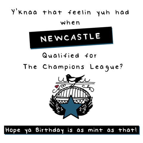 Newcastle Champions League Geordie Card (MBF8)